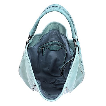 Weaved Block Shoulder Bag Hobo