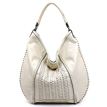 Weaved Block Shoulder Bag Hobo