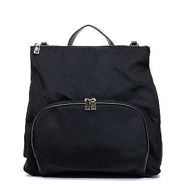 Nylon Convertible Backpack Satchel