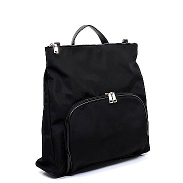 Nylon Convertible Backpack Satchel