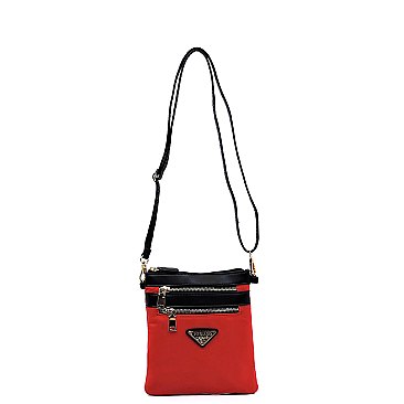 PEGASO Nylon Multi Zipper Crossbody Bag