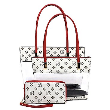 TRANSPARENT 3 IN 1 MONOGRAM TOTE