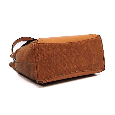 Multi Pocket Mixed Material Classy Hobo