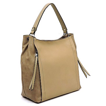 Multi Pocket Mixed Material Classy Hobo