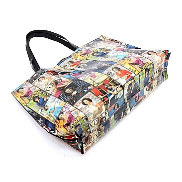Reversible  Magazine Cover Collage 2-in-1 Tote