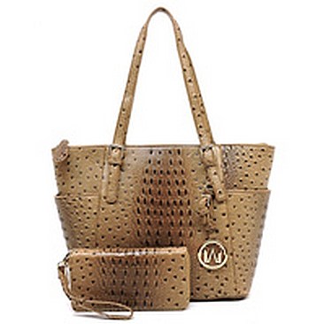 Ostrich Croc 2-in-1 Shopper