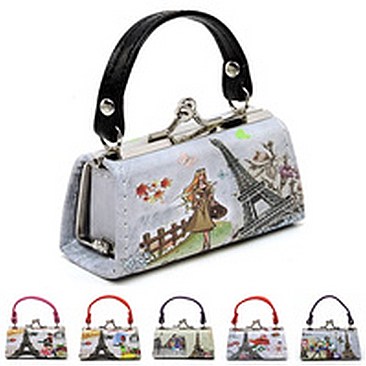 Pack of 12 Paris Design Coin Purse