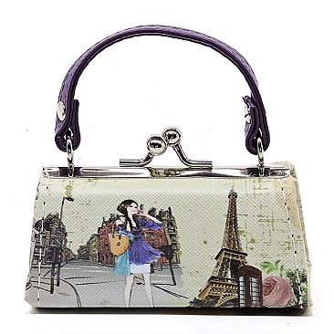 Pack of 12 Paris Design Coin Purse