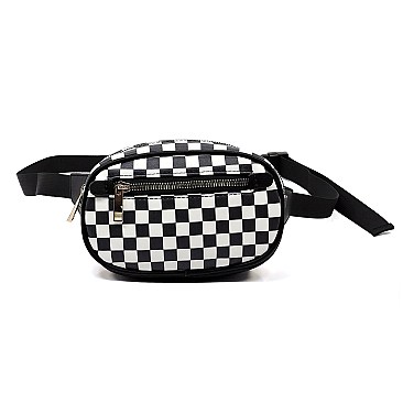 Checker Pattern Fanny Pack Waist Bag