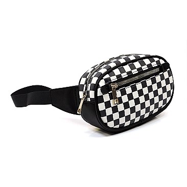 Checker Pattern Fanny Pack Waist Bag
