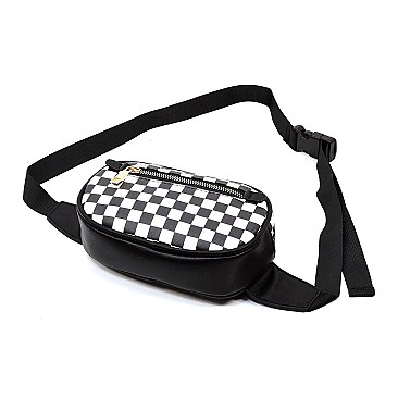 Checker Pattern Fanny Pack Waist Bag