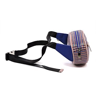 Houndstooth Checker Pattern Fanny Pack Waist Bag