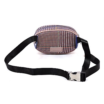 Houndstooth Checker Pattern Fanny Pack Waist Bag
