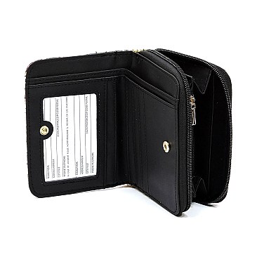 Collage Magazine Cover Zip Around Wallet Wristlet