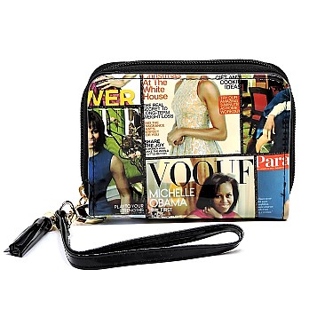 Zip Around Magazine Cover Picture Wallet Wristlet