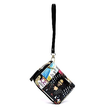 Zip Around Magazine Cover Picture Wallet Wristlet