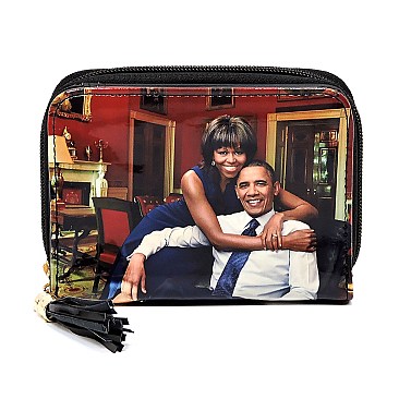 Collage Magazine Cover Zip Around Wallet Wristlet