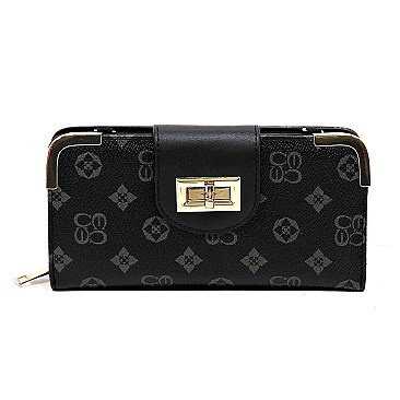 MONOGRAM FLAP TURN LOCK WALLET WRISTLET