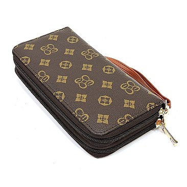 MONOGRAM ZIP AROUND CLUTCH WALLET WRISTLET