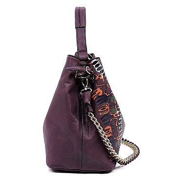 Ethnic Print Chain Accent 2-Way Hobo MH-D0443