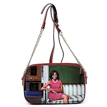 Multi Compartment Magazine Cover Dome Cross Body Bag
