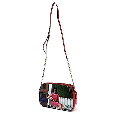 Multi Compartment Magazine Cover Dome Cross Body Bag