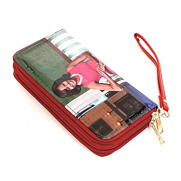 Zip Around Magazine Cover Wallet Wristlet