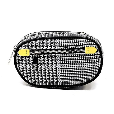 Houndstooth Checker Pattern Fanny Pack Waist Bag