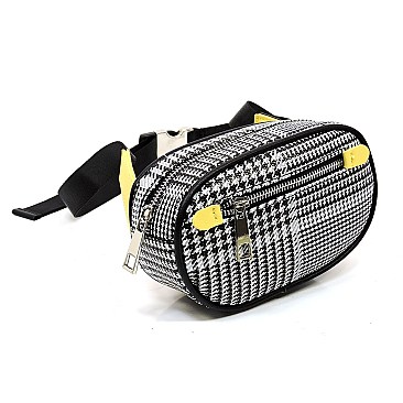Houndstooth Checker Pattern Fanny Pack Waist Bag