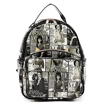 Michelle Obama - Cat Ears Magazine Cover Collage Backpack