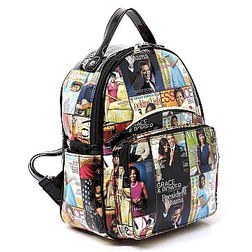 Michelle Obama - Cat Ears Magazine Cover Collage Backpack