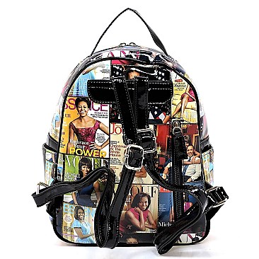 Michelle Obama - Cat Ears Magazine Cover Collage Backpack