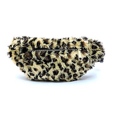 Leopard Fur Fanny Pack Waist Bag