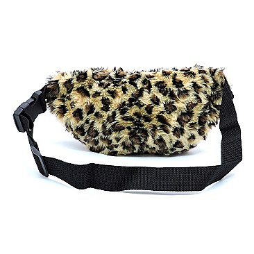 Leopard Fur Fanny Pack Waist Bag