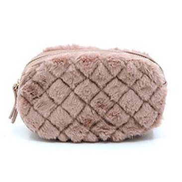 Quilted Fur Round Fanny Pack