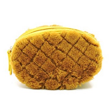 Quilted Fur Round Fanny Pack