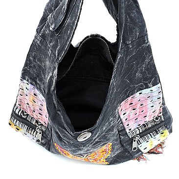 Bohemian Handicrafts Butterfly Crossbody Bucket Bag