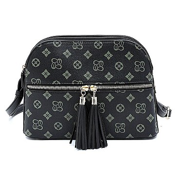 MONOGRAM MID ZIP TASSEL CROSSBODY BAG