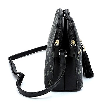 MONOGRAM MID ZIP TASSEL CROSSBODY BAG