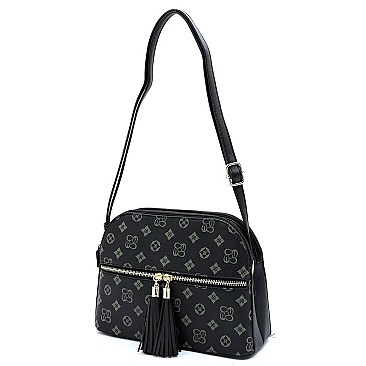 MONOGRAM MID ZIP TASSEL CROSSBODY BAG