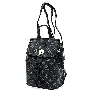 CONVERTIBLE DRAWSTRING MONOGRAM BACKPACK SATCHEL