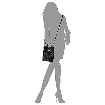 CONVERTIBLE DRAWSTRING MONOGRAM BACKPACK SATCHEL