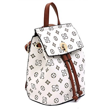 CONVERTIBLE DRAWSTRING MONOGRAM BACKPACK SATCHEL