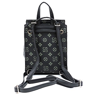 CONVERTIBLE DRAWSTRING MONOGRAM BACKPACK SATCHEL