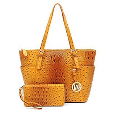 Ostrich Croc 2-in-1 Shopper