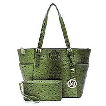 Ostrich Croc 2-in-1 Shopper