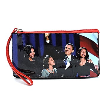 Picture Magazine Cover Crossbody Clutch Wallet Wristlet