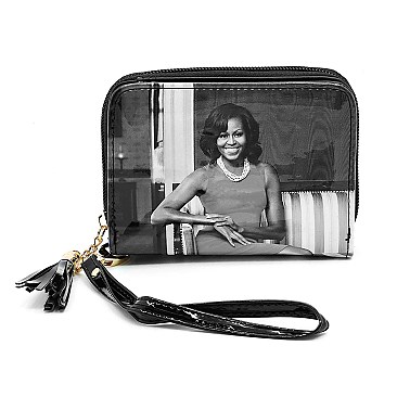 Magazine Cover Picture Zip Around Wallet Wristlet