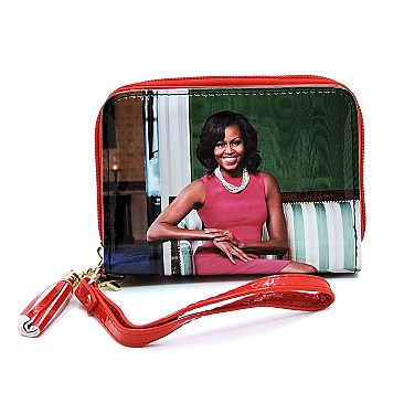 Magazine Cover Picture Zip Around Wallet Wristlet