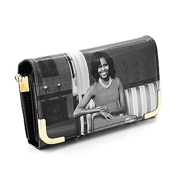 CH-OB045D Michelle Obama Picture Crossbody Clutch